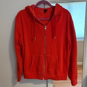 J. Crew Vibrant orange Zip-Up Hoodie